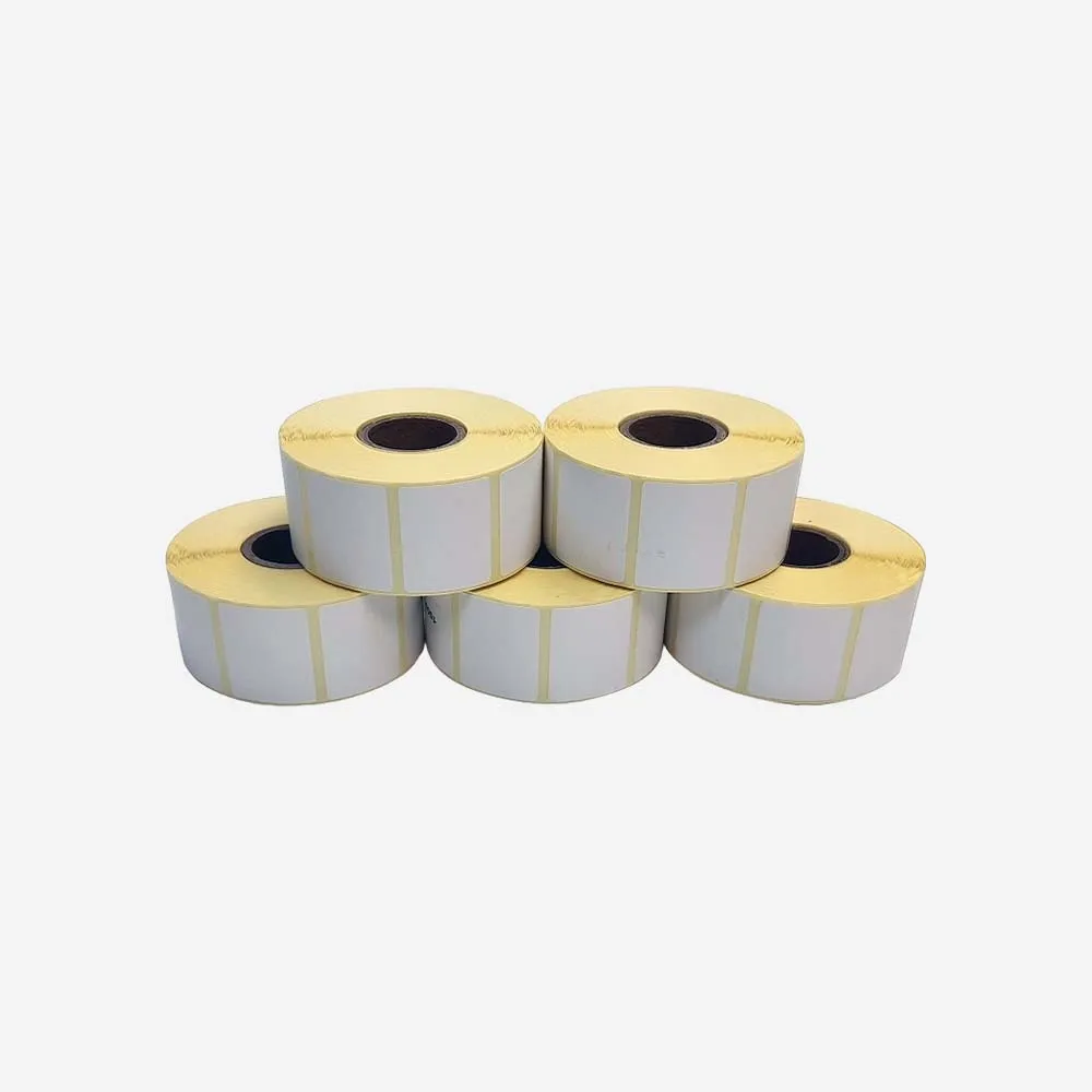 [1200 Full Thermal 38x25] ملصقات وأحبار ورولات – Paper Full Thermal Barcode Roll 1200 Ticket 38x25mm