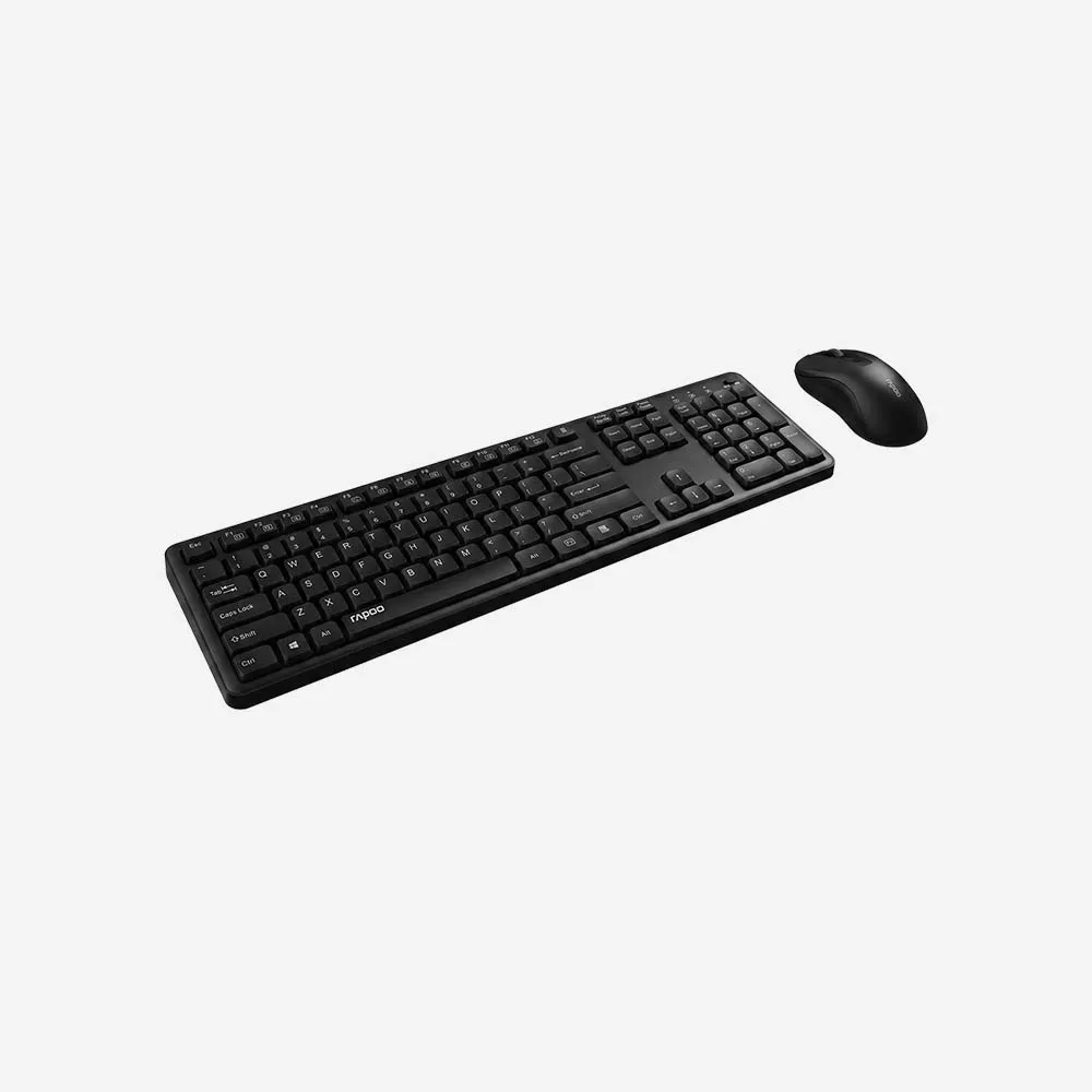 [1131-26505-800] الكيبورد والأطقم – Rapoo X2100 Wireless Keyboard Mouse Combo Arabic Black