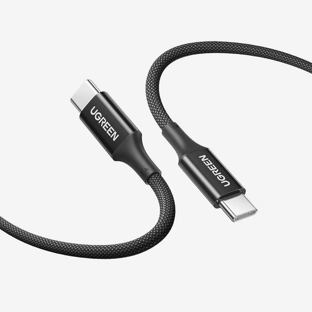 UGREEN 65249 L502 USB-C to USB-C 100W PD Fast Charging Braided Cable, 1m Black
