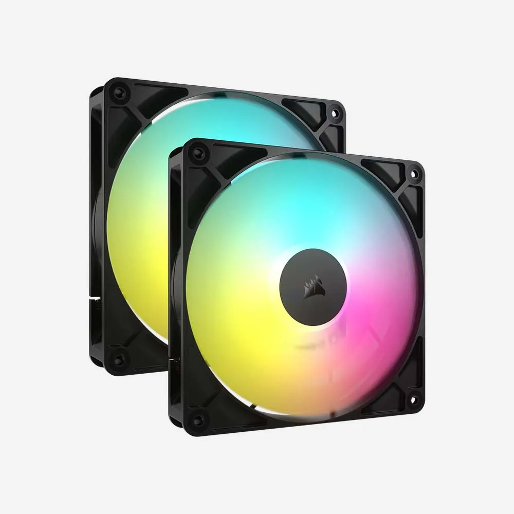 [CO-9050183-WW] التبريد – CORSAIR RS140 ARGB 140mm PWM Cooling Fan Dual Pack (Black)