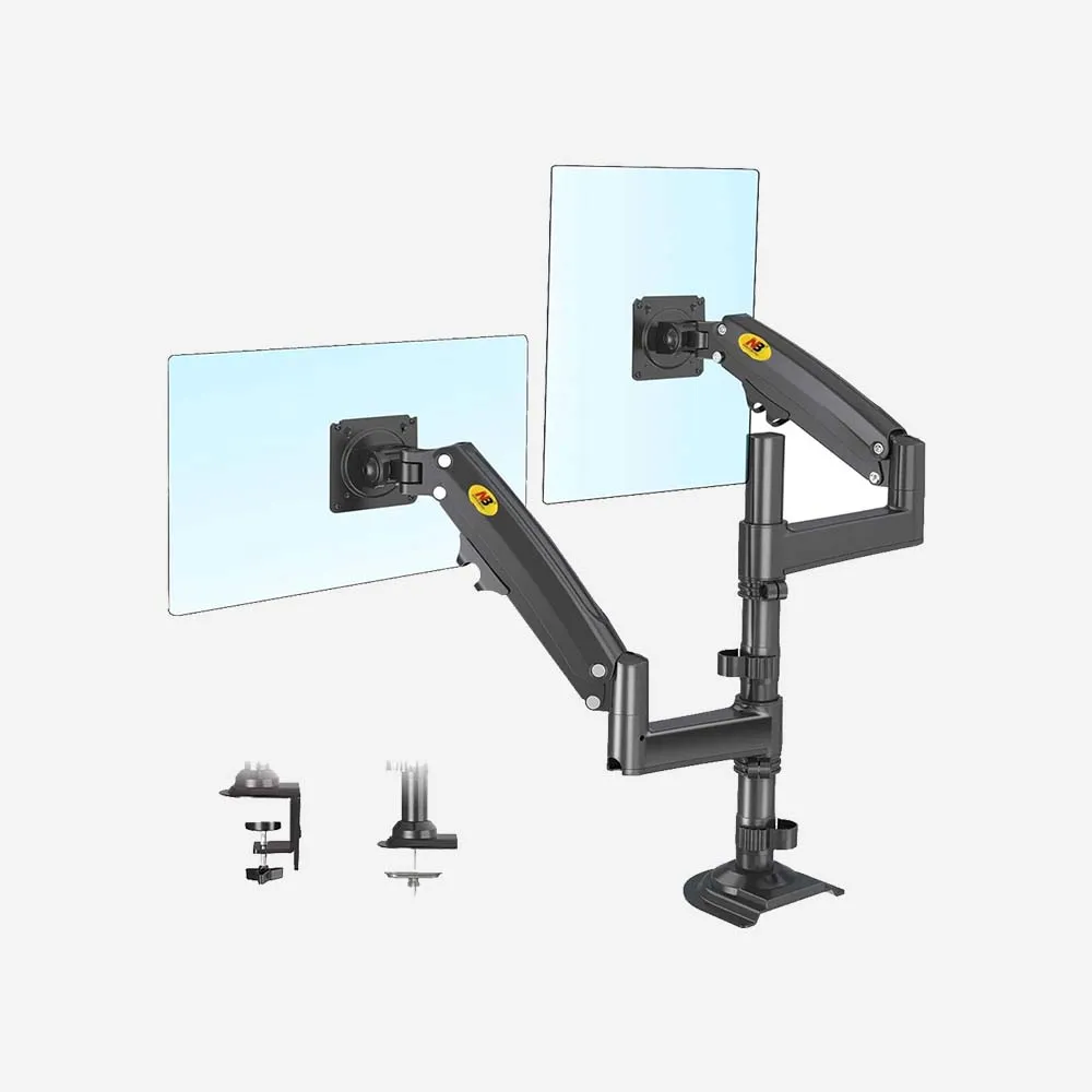 [1001671034] حوامل اللابتوب والشاشات – North Bayou H180 Dual Monitor Mount Gas Spring Arm 17–27 inch Full Motion