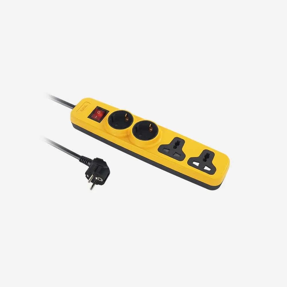 مشترك الكهرباء والفيش – iLOCK 5028 Power Strip 2MK 2Schuko outlets 2m Black