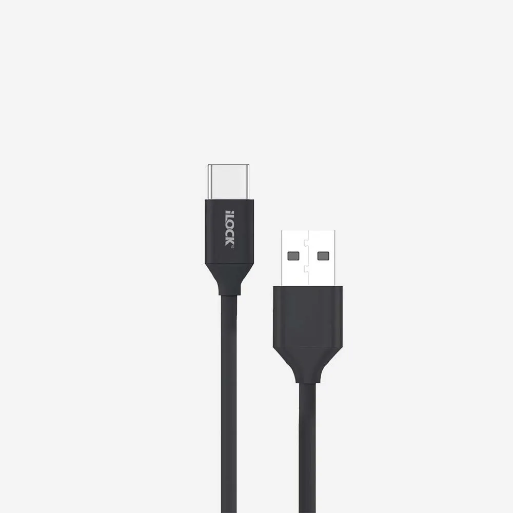 كابلات USB – iLOCK 5087 USB-A to Type-C 25W Cable Fast Charging Data Sync 1m
