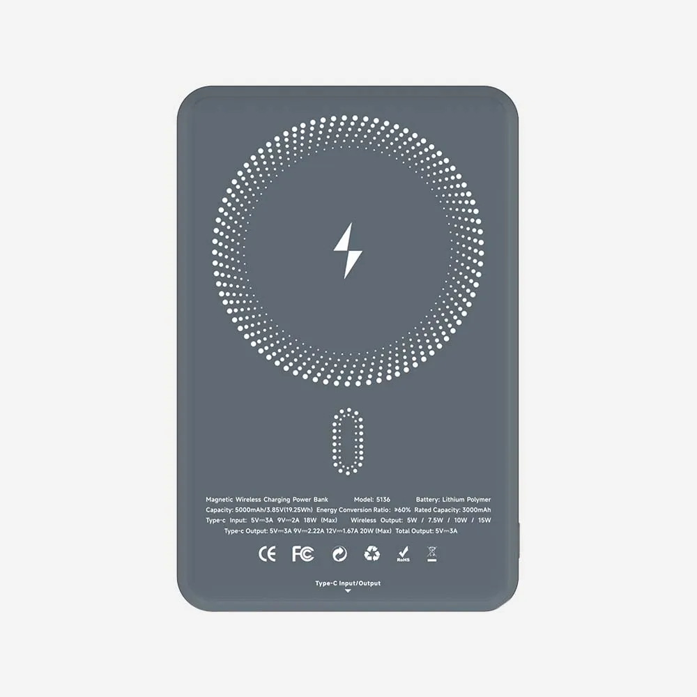 باور بانك – iLOCK 5136 Magnetic Wireless 5000mAh Power Bank