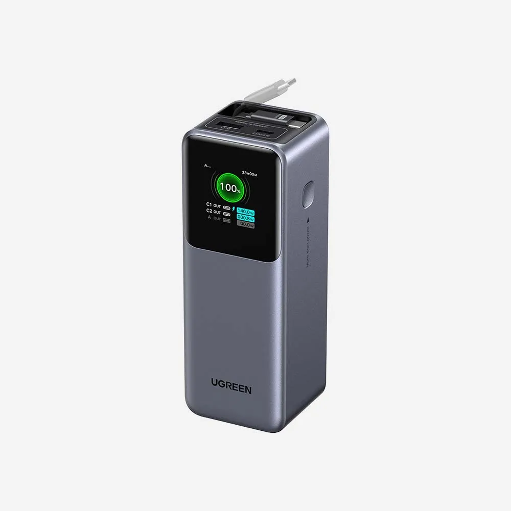 [55987B] باور بانك – UGREEN 55987B PB726 20000mAh 165W Power Bank with Retractable Cable
