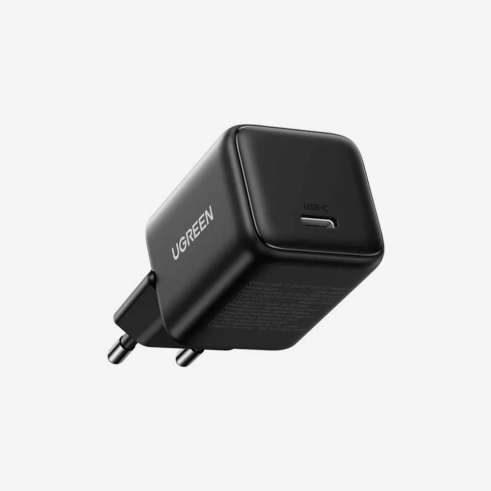 [55553] الشواحن – UGREEN 55553 X512 20W GaN Fast Wall Charger USB-C PD3.0 Gray