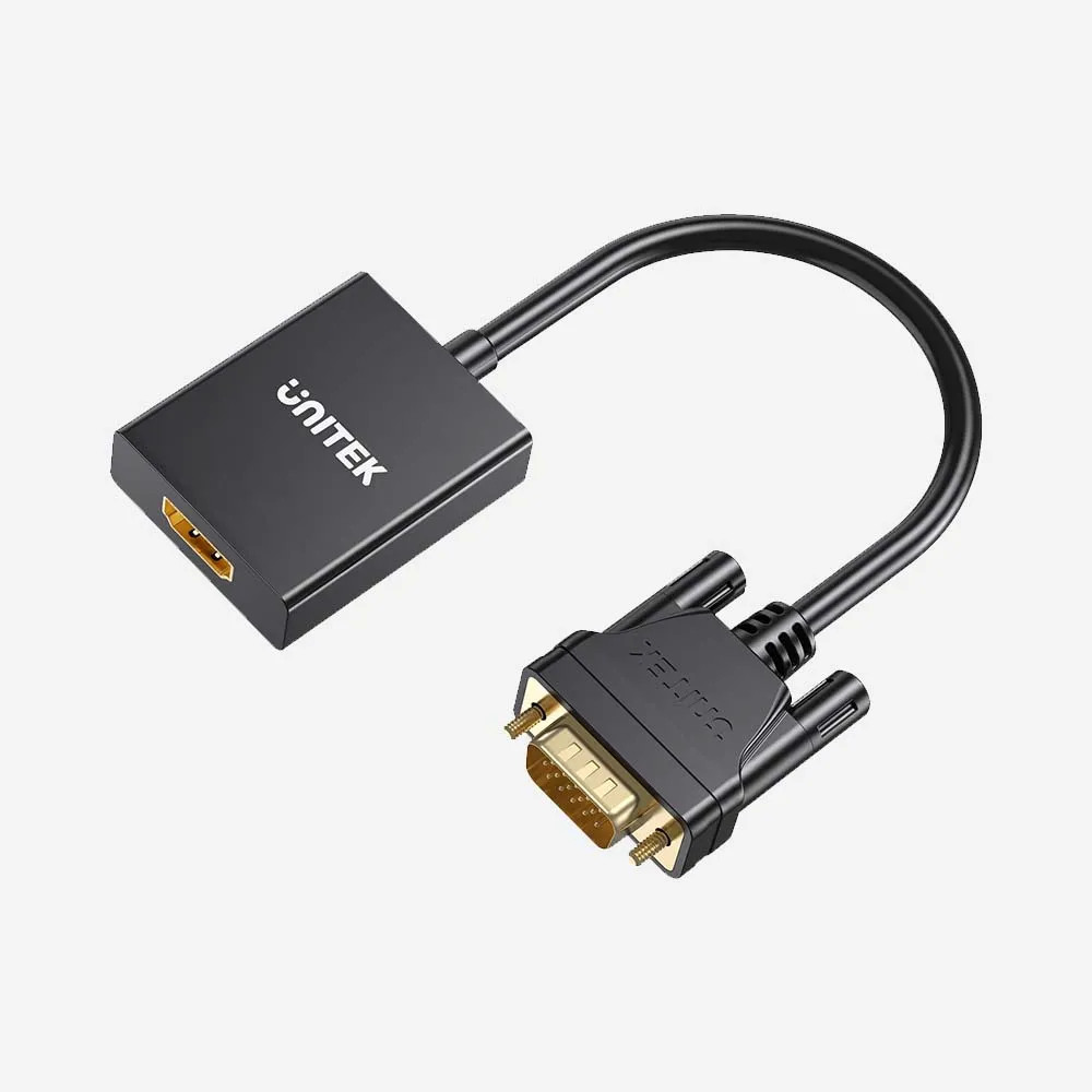 [V112ABK] المحولات – UNITEK V112ABK01 VGA to HDMI Adapter