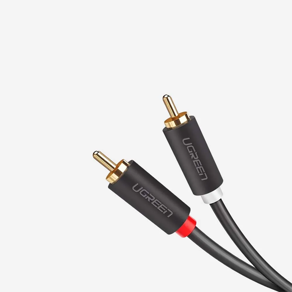 كابلات الصوت – UGREEN 10519 2RCA Male to 2RCA Male Cable 3m Black