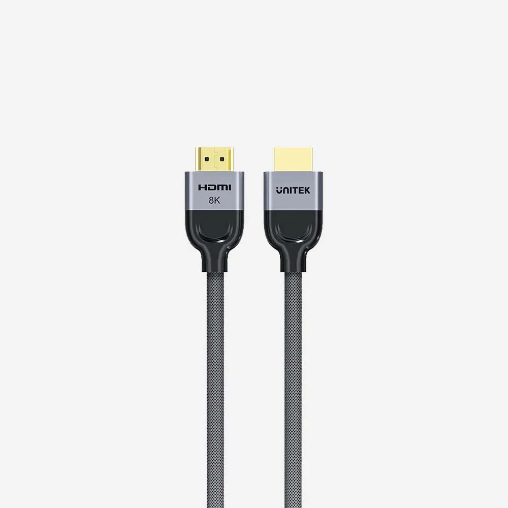 [C11093RGY01-2M] كابلات الفيديو – UNITEK C11093RGY01-2M 8K Braided Nylon HDMI Cable