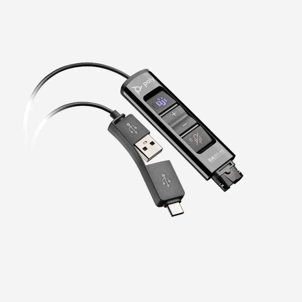 [786C7AA] بوابات VoIP والملحقات – HP Poly DA85-M USB to QD Black Adapter