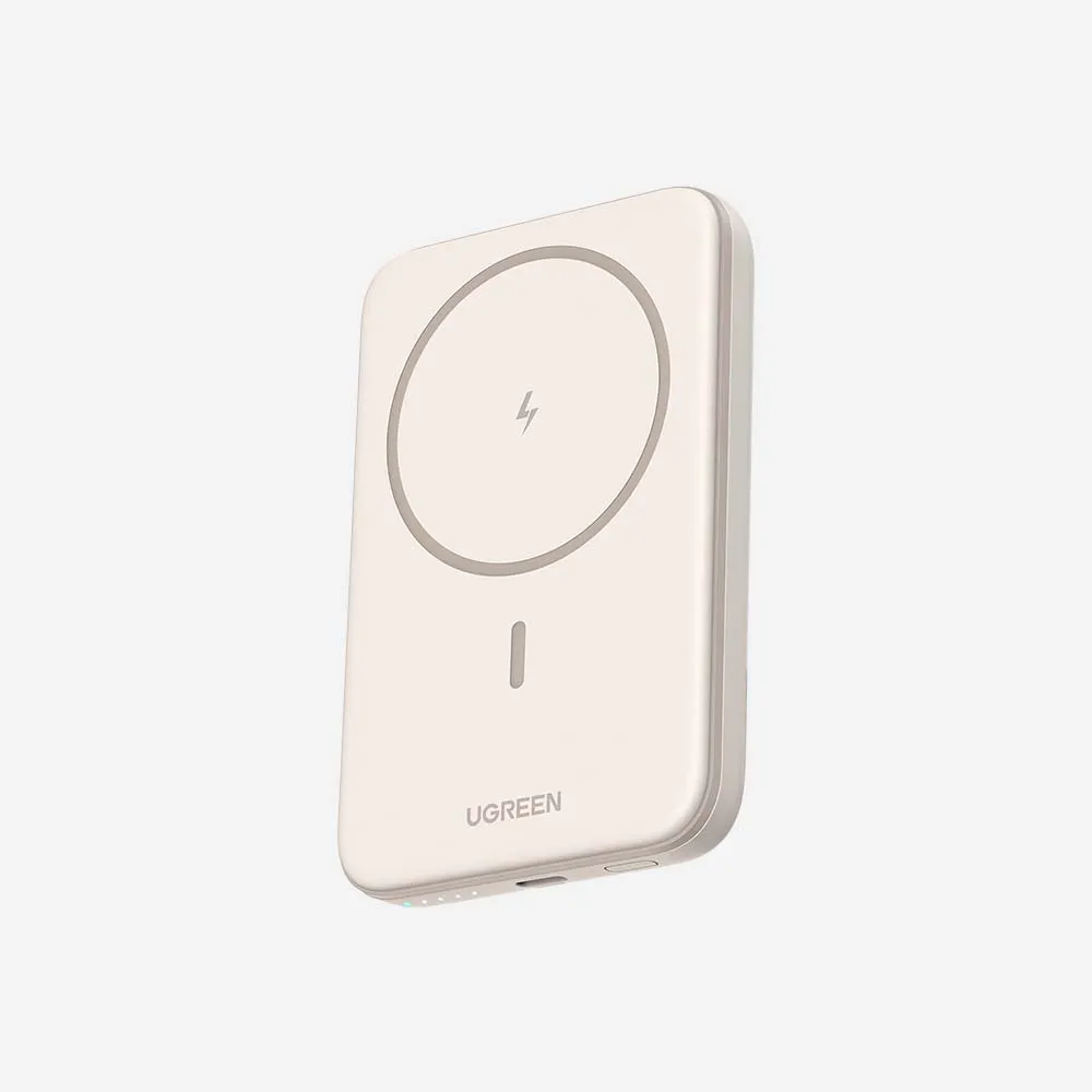 [25207] باور بانك – UGREEN 25207 5000mAh 15W Magnetic Wireless Power Bank Beige