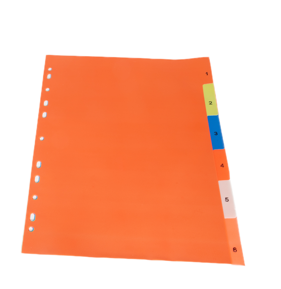 [6901000025050] A4 colored divider - 6 PCS