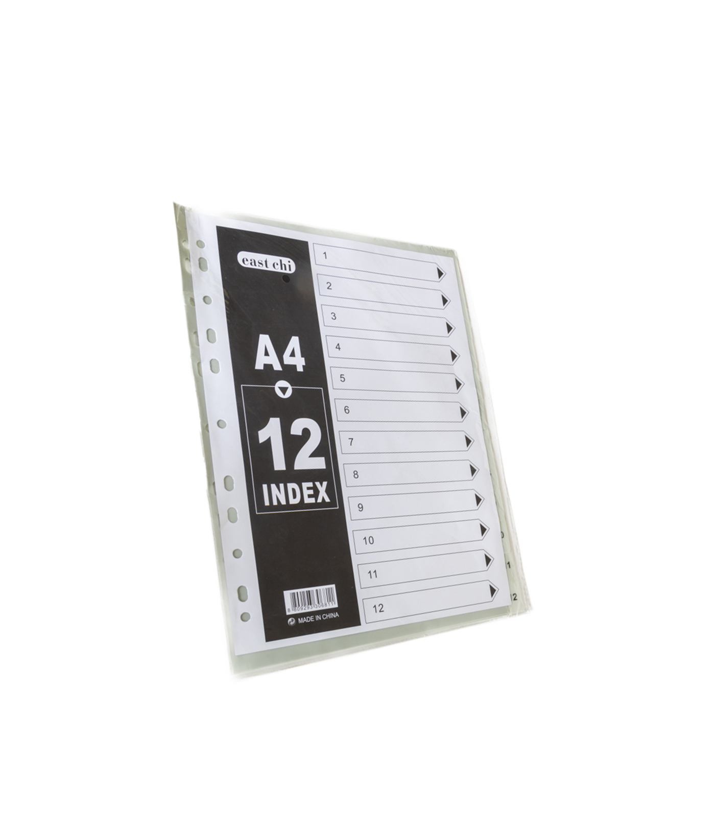 [8809293306811] A4 Gray divider Plastic - 12 sections