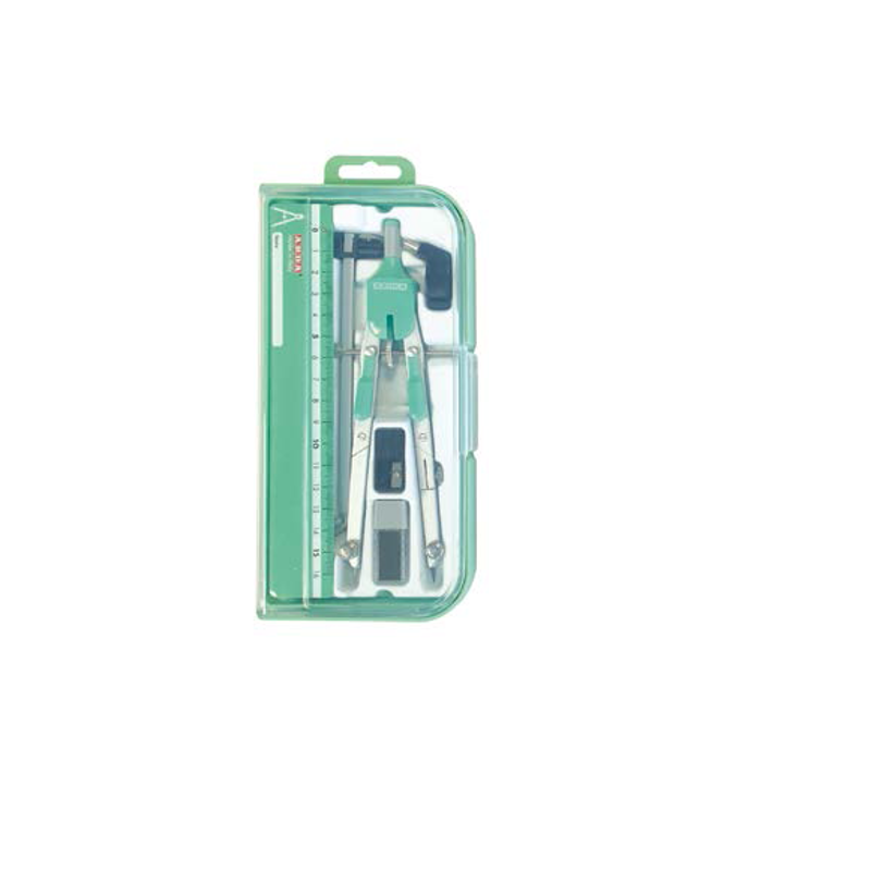 [8003438025876] برجل – ARDA Compass WITH ARTICULATED RODS AND EXTENSION + Ruler in SMART BOX (ألوان متنوعة)