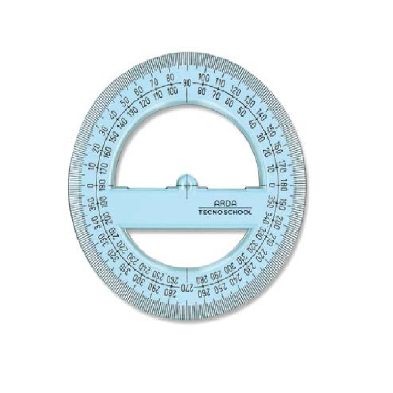 [8003438004055] Arda Protractor Tecnoschool 360° 12cm
