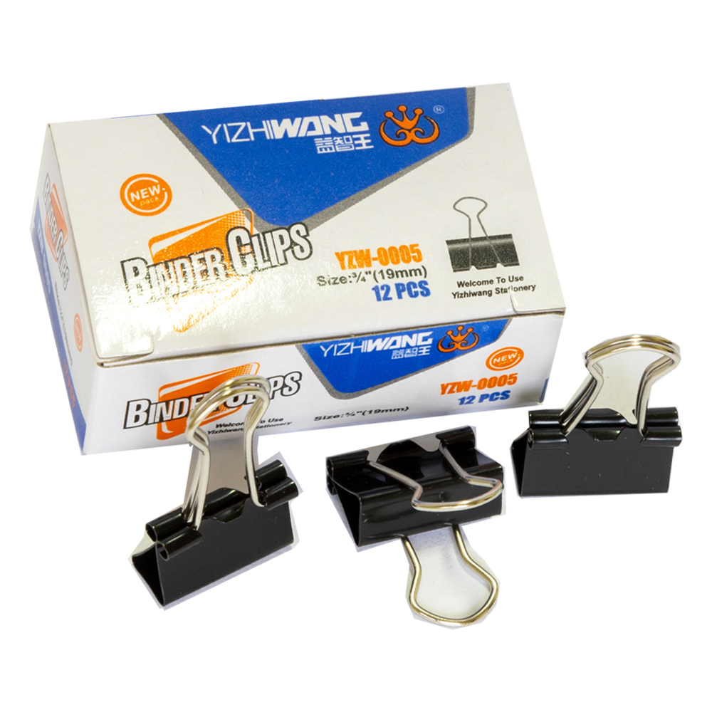 ملف حلقات / كليب بورد – Binder clips - 19m - 12pcs