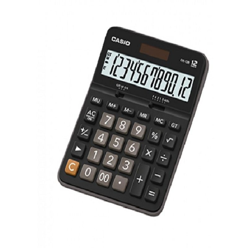 [4971850032236] CASIO CALCULATOR DX-12B-BK, BLACK