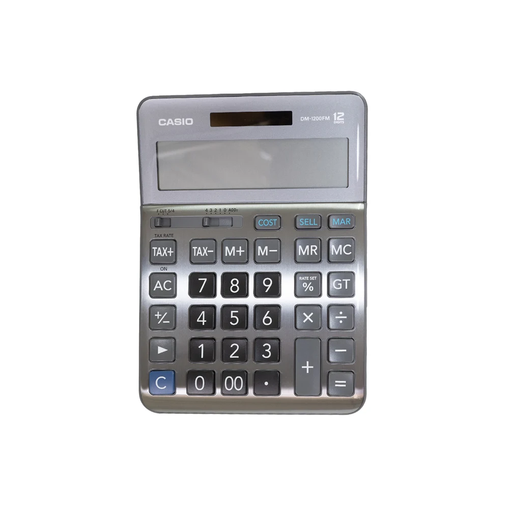 [4549526701382] آلة حاسبة – Casio Digital Desktop calculator-art - DM-1200FM-W-DP