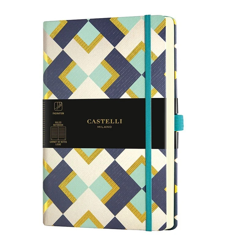 [8051166570212] دفتر – Castelli Milano GOLD Chess Notebook Rigid cover (ذهبي)