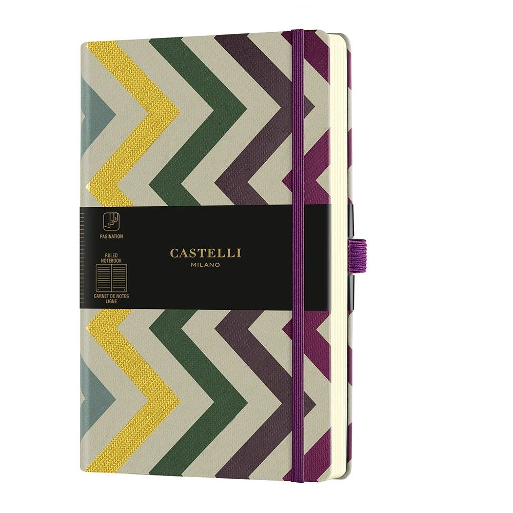 [8051166579918] دفتر – Castelli Milano GOLD Frets Notebook Rigid cover (ذهبي)