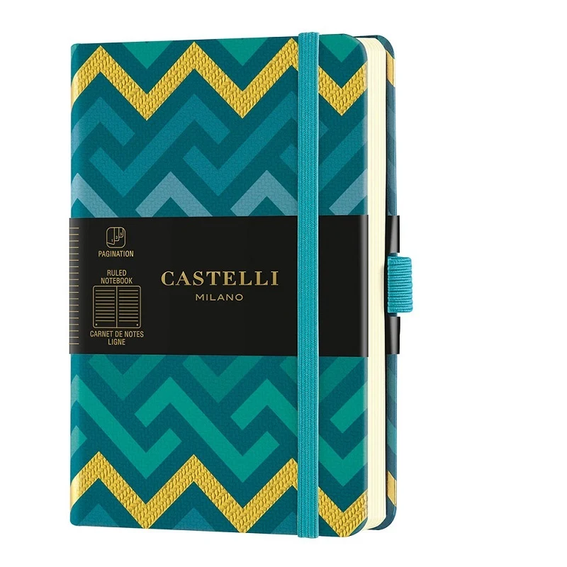 [8051166579932] دفتر – Castelli Milano GOLD Labyrinths Notebook Rigid cover (ذهبي)