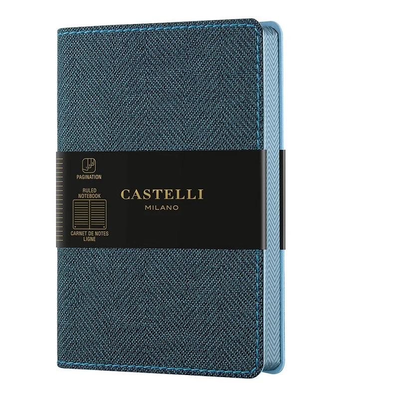 دفتر – Castelli Milano HARRIS Slate Blue Notebook Flexible cover (أزرق)