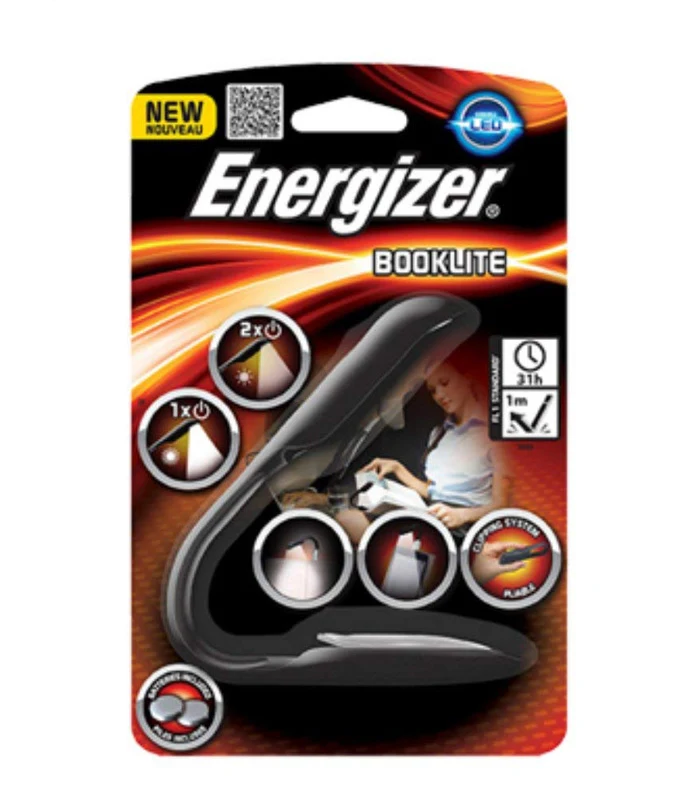 [7638900383911] مشابك ورق – Energizer LED Clip Book Light (أسود)