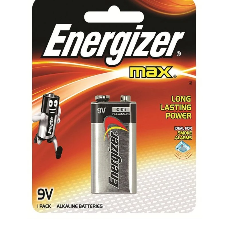 [8888021200171] بطارية – Energizer Max 9v 1 Pack Alkaline Batteries Multi Purpose Long Lasting