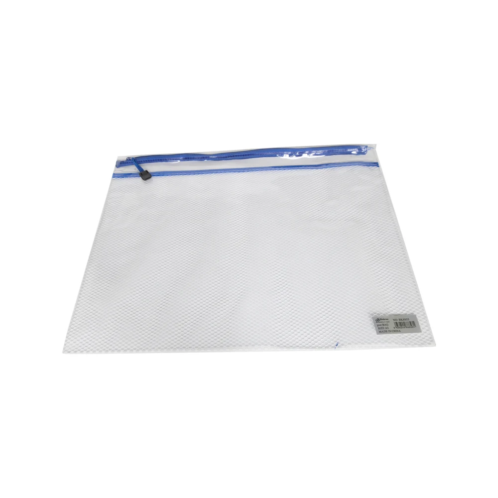 [6956244888581] ملف / حافظة – Folder with colorful zipper - Transparent - A3 (شفاف)