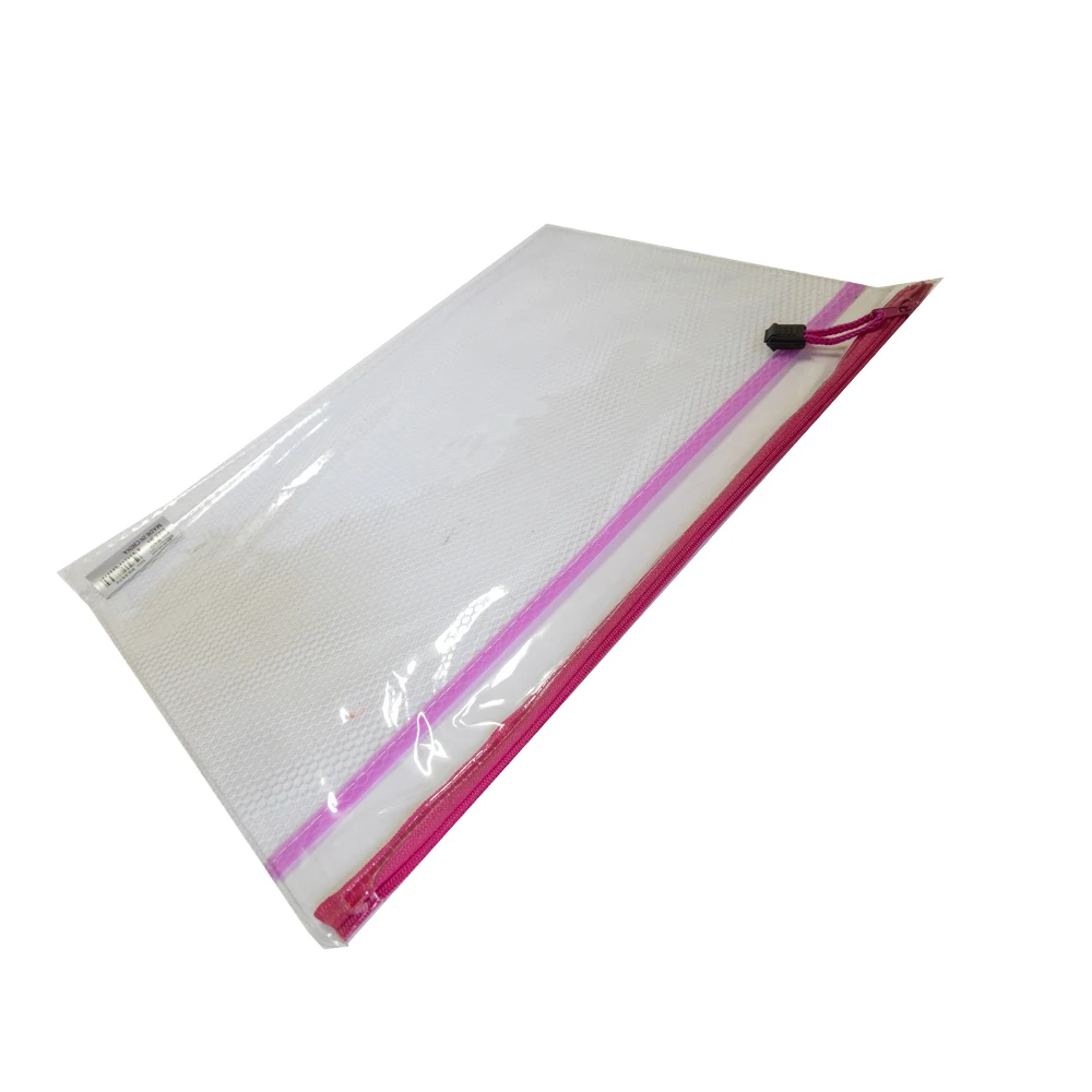 Folder with colorful zipper - Transparent - B4