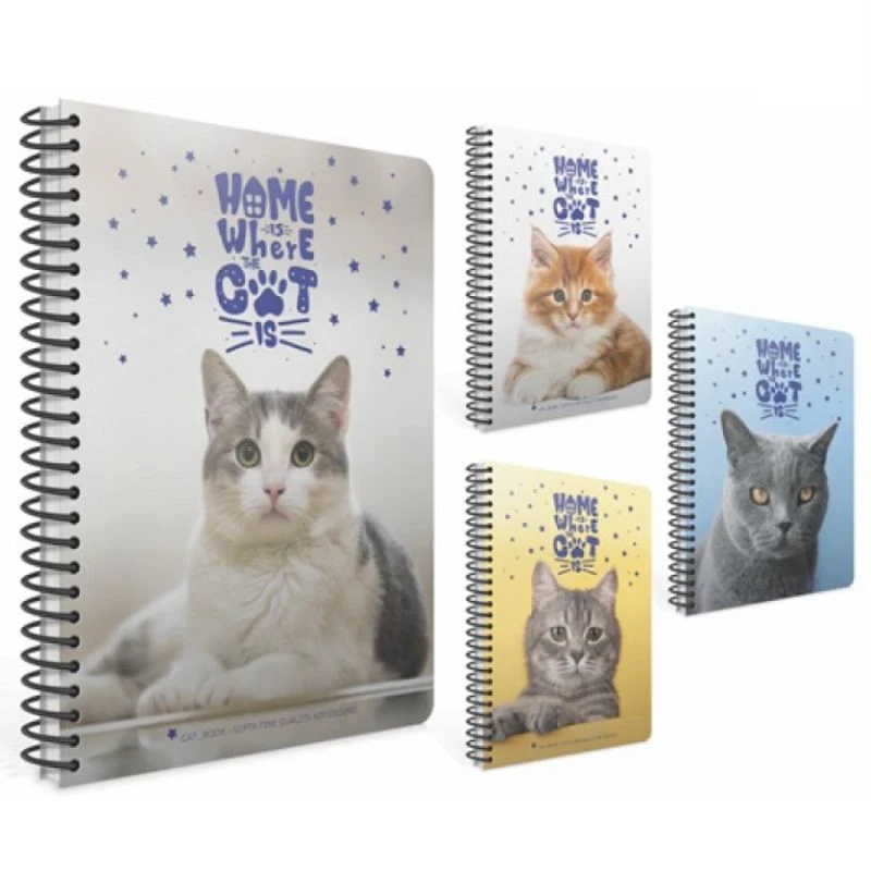 [8697236861189] Gipta CAT BOOK SPIRAL - PP COVER NOTEBOOK