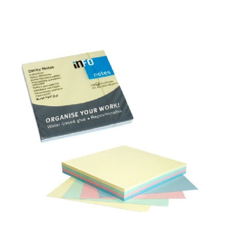 [4044355779910] INFO Brilliant Mix Sticky Notes 75 X 75 MM