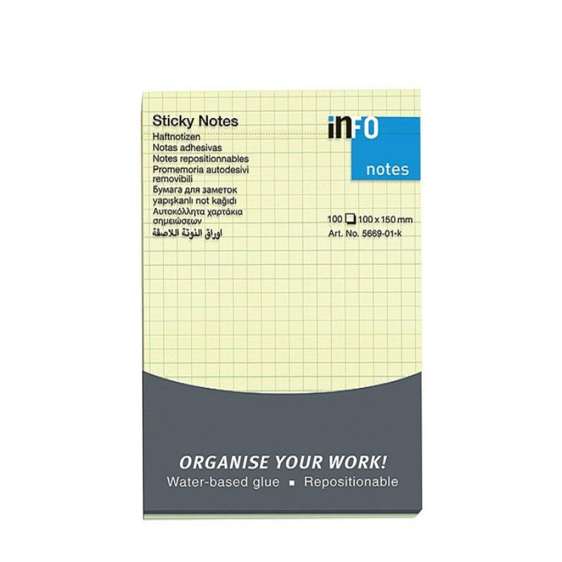 [4044355780671] INFO Squared Sticky Notes 100 X 150 MM