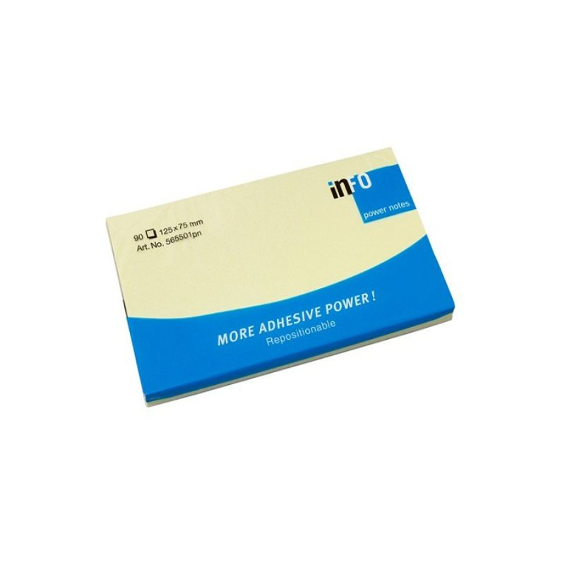 [4011169510008] أوراق لاصقة – INFO Sticky Notes 75 X 125 MM - Yellow
