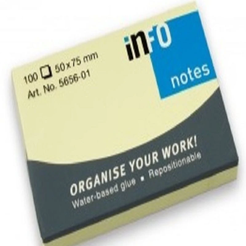 [4011169510305] أوراق لاصقة – INFO Yellow Sticky Notes 50 X 75 MM (ألوان متنوعة)