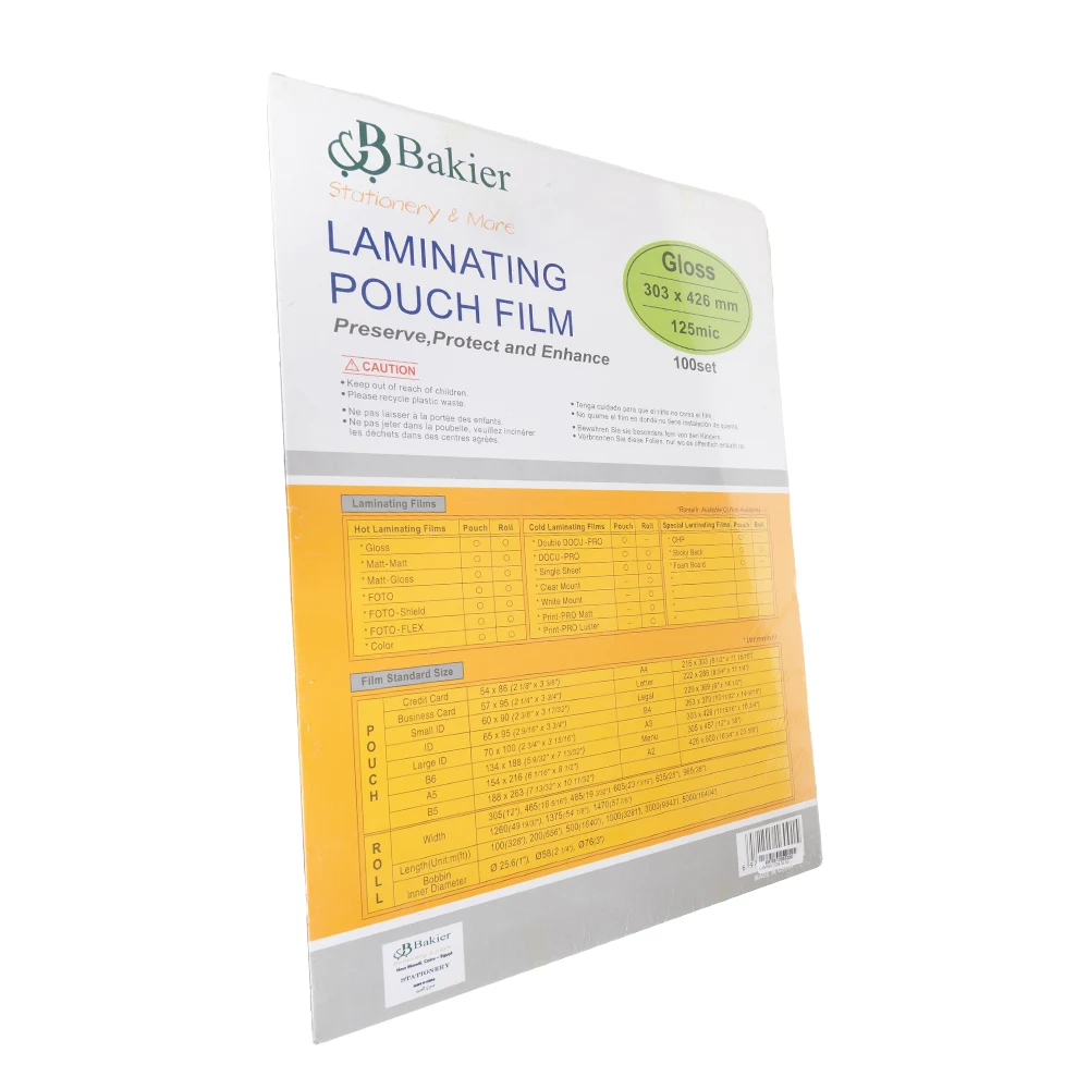 [6970873983288] أكياس تغليف حراري – Lamination Pouch - 125 Mic. - Pack Of 100 - A3