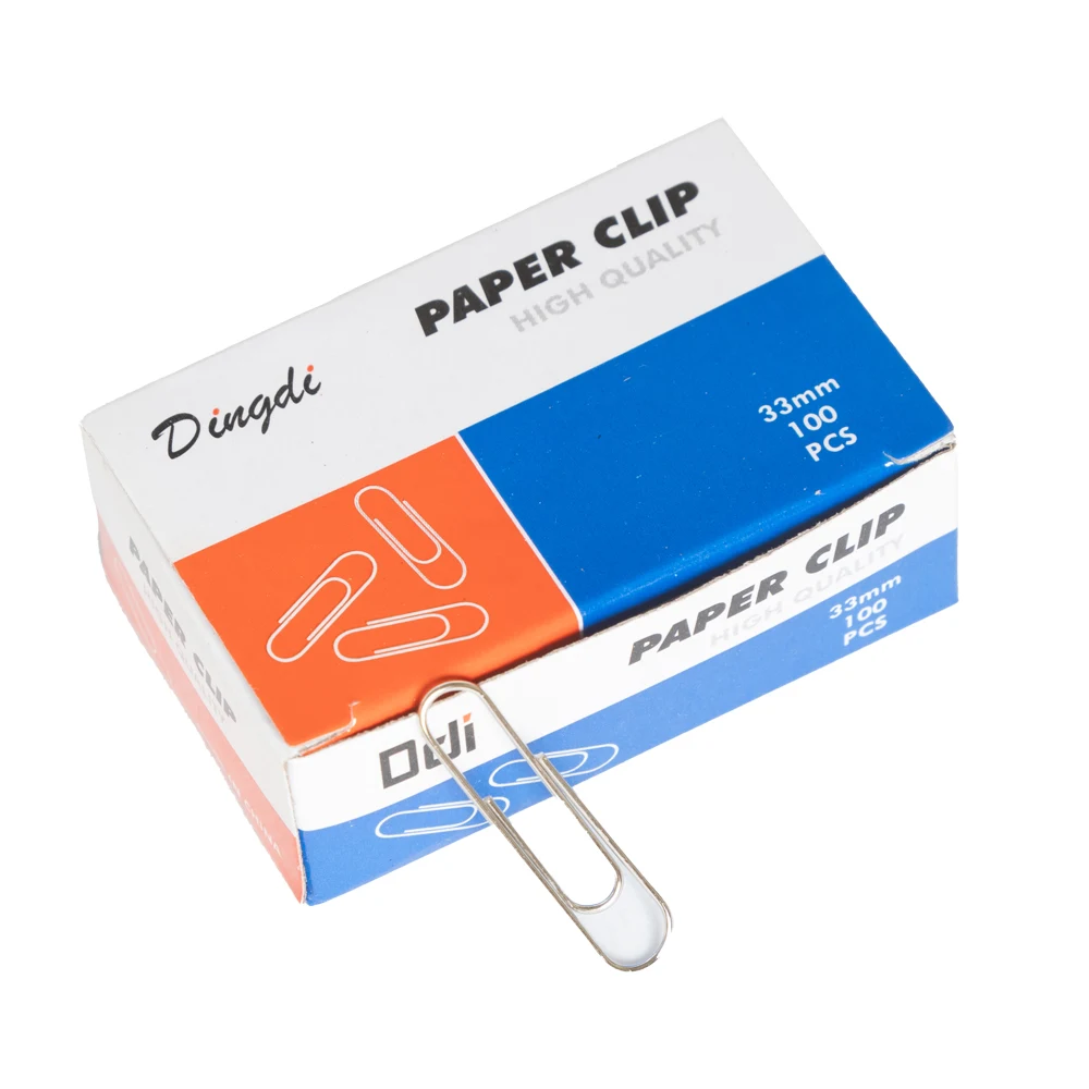 [6927873604217] مشابك ورق – Paper Clips - silver - 33mm (فضي)