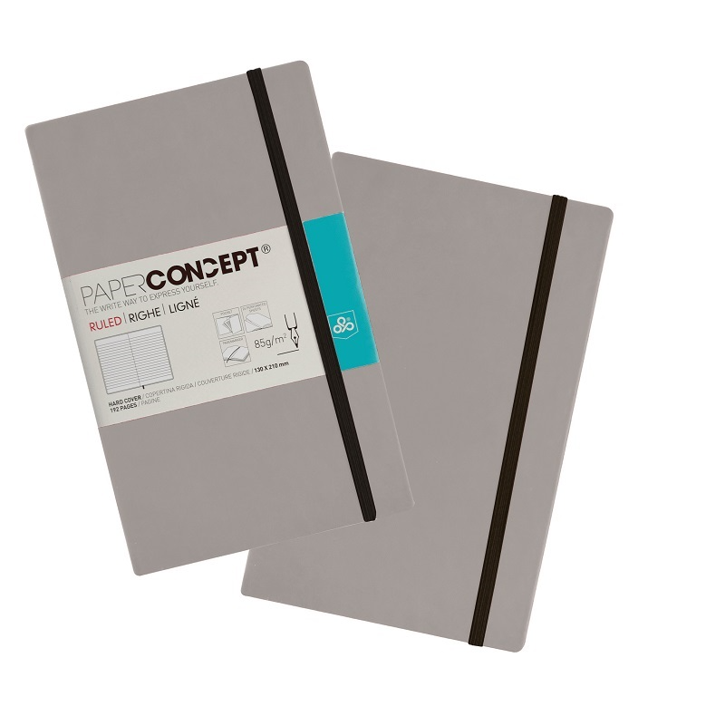 [5283001515819] PAPER CONCEPT Hard Cover Executive Notebook 85gsm - Pastel Colors (Light Gray)
