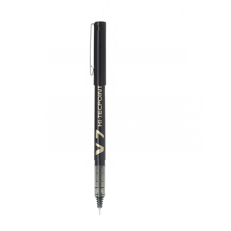 [4902505085758] Pilot Hi-Tecpoint V7 - Liquid Ink Rollerball pen - Medium Tip (Black)