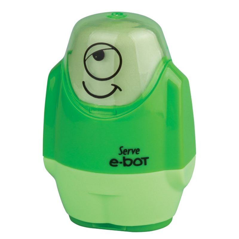 [8680869406025] Serve E-Bot - Fluo Colours Eraser & Sharpener (Green)