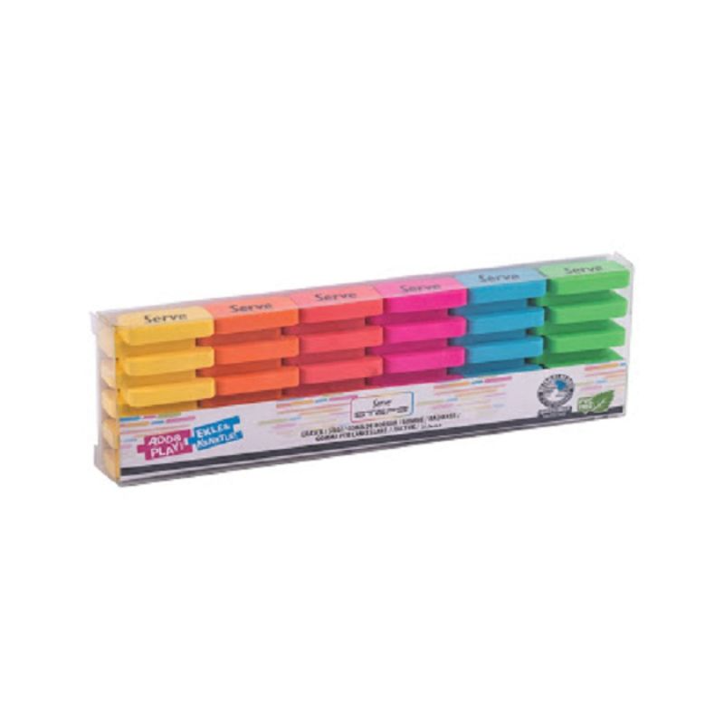 قلم تحديد فسفوري – Serve Steps - Fluo Colours Eraser set of 2