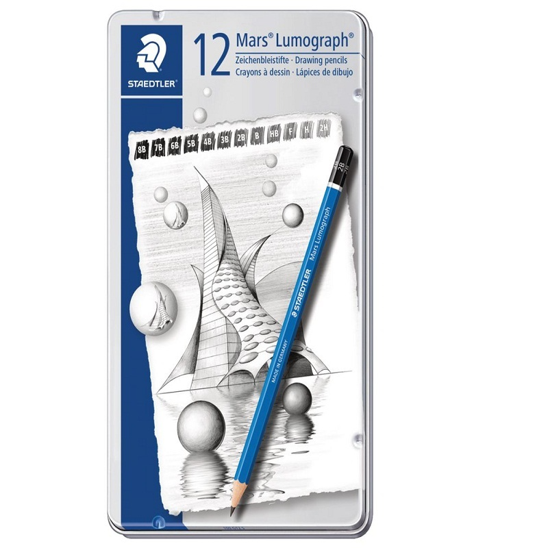 [4007817114681] Staedtler Mars Lumograph 100 Sketching Pencils 12 Pack