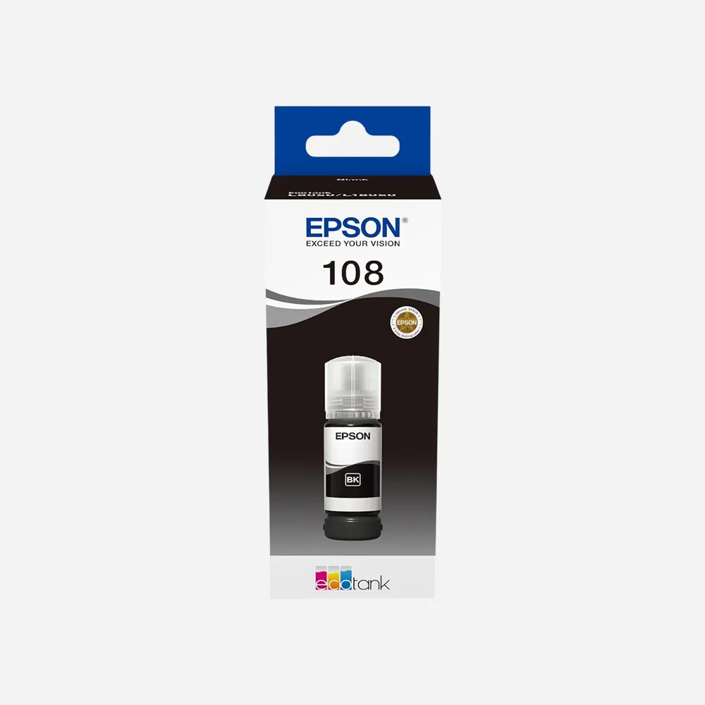 [C13T09C14A] الأحبار والتونر والشرائط – Epson 108 EcoTank ink bottle 70 ml (Black)