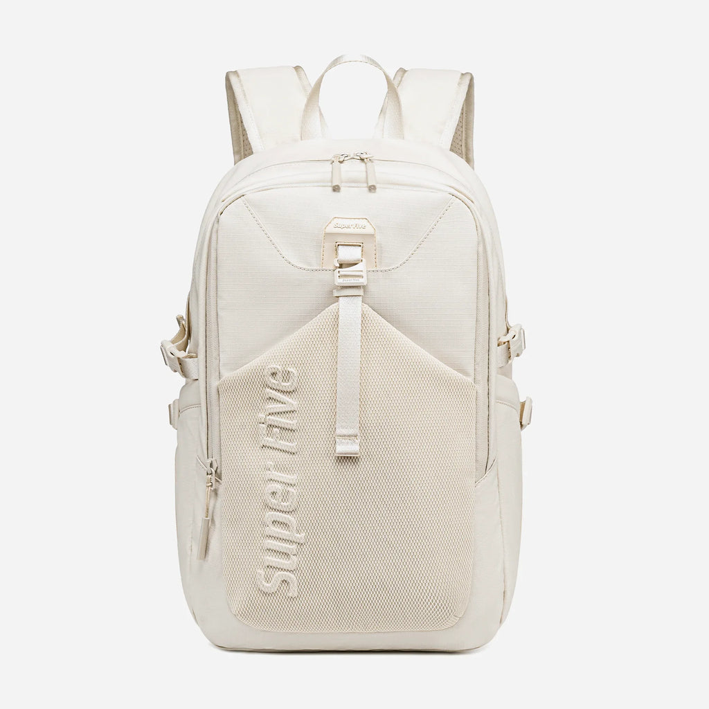 [FB00701-OWH-15_6] حقيبة ظهر للابتوب – Super5 FB00701 Off White Laptop Backpack — 15.6 inches