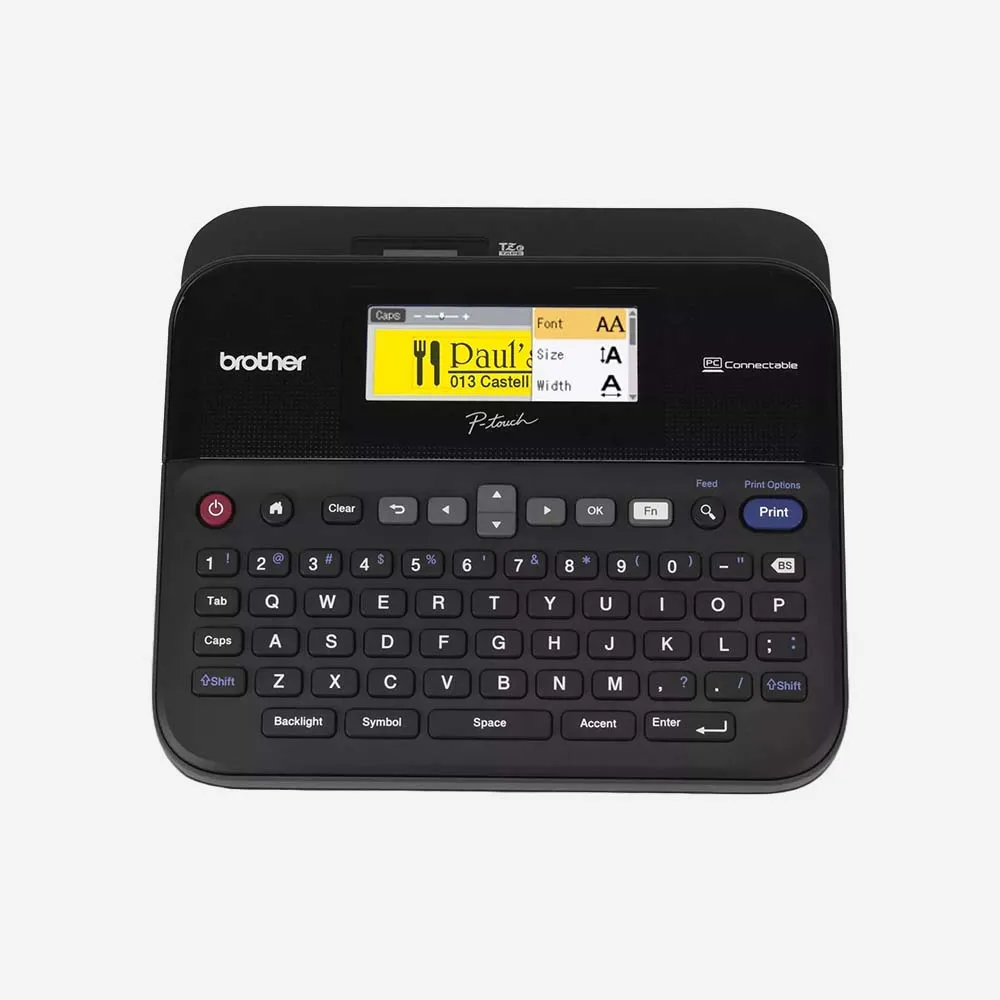 طابعات الباركود والملصقات – Brother PT-D600VP Industrial Handheld Thermal Barcode Label Printer USB