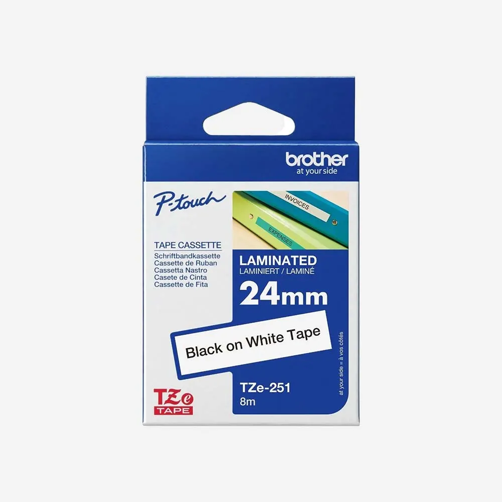 [TZe-251] Ribbon Brother TZe-251 Tape 24mm Black on White Org