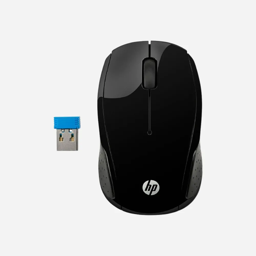 [X6W31AA] الماوس – HP 200 Wireless Mouse Black