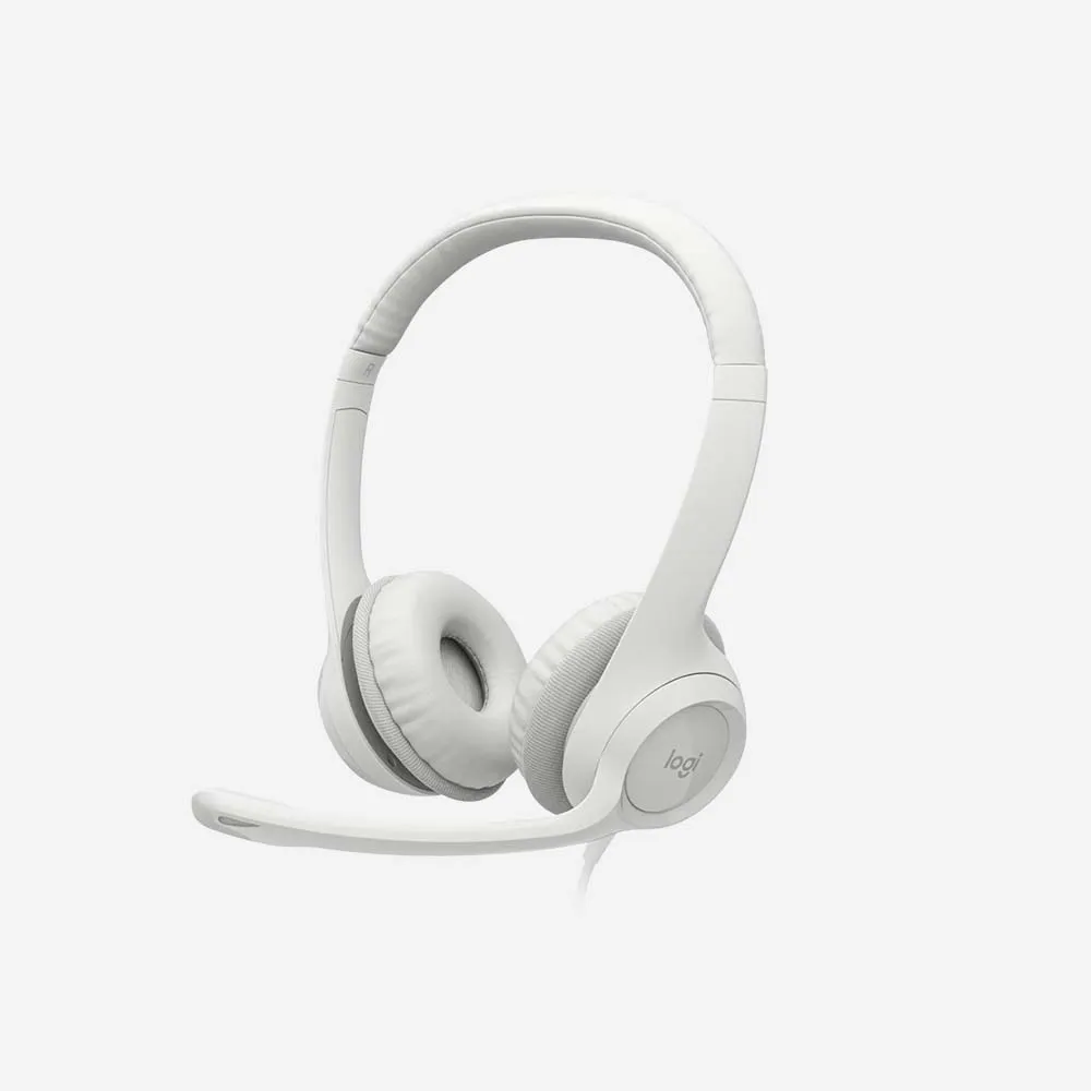 [981-001286] السماعات – Logitech H390 USB Wired Headset Off White 981-001286