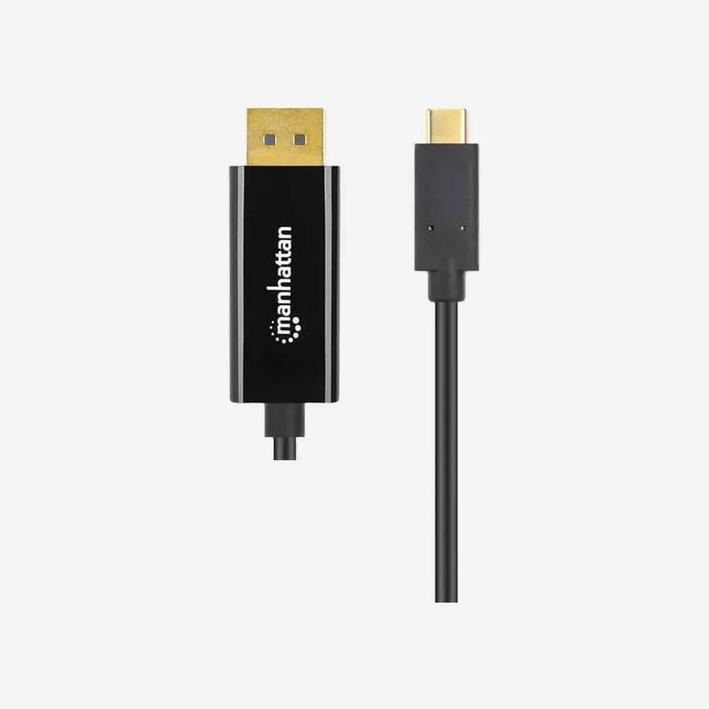 [154260] كابلات الفيديو – Manhattan USB-C to DisplayPort 1m 4K Cable Black 154260