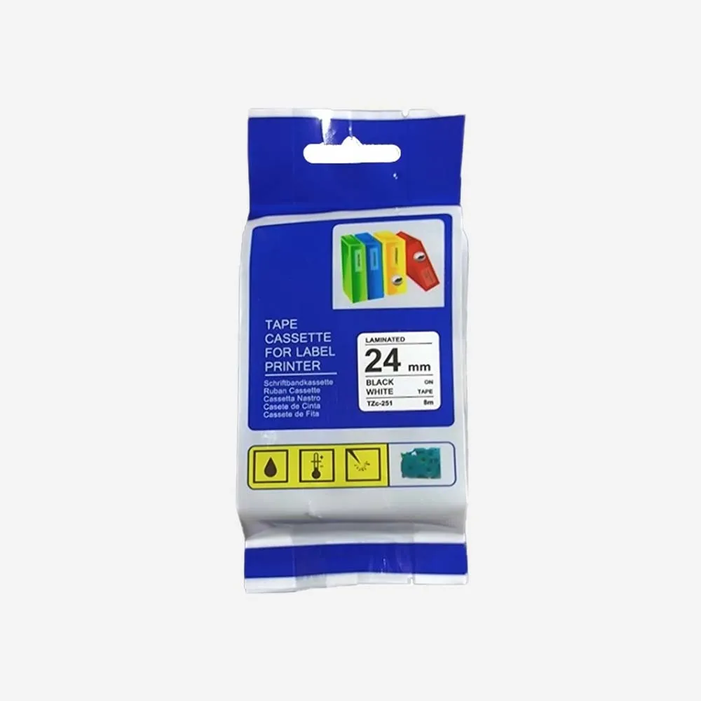[TZC251] طابعات الباركود والملصقات – Ribbon Other Laminated 24mm-Black on White-TZc-251-Copy